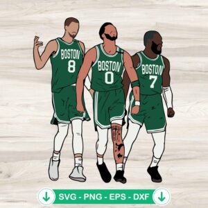 Boston Celtics Player SVG file for Cricut - Jayson Tatum, Jaylen Brown, Kristaps Porzingis