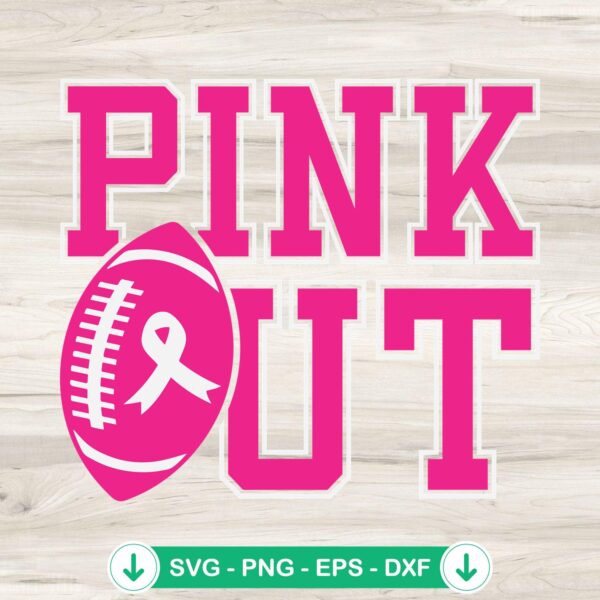 Breast Cancer Pink Out SVG file, Cricut cut file for football