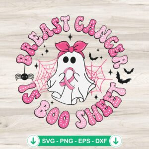Boo Ghost Breast Cancer Halloween svg file for cricut cutting