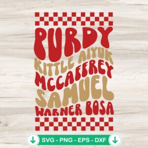 Brock Purdy George Kittle Christian McCaffrey SVG file for Cricut
