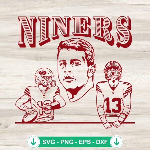 Brock Purdy Niners SVG file for Cricut cutting machine