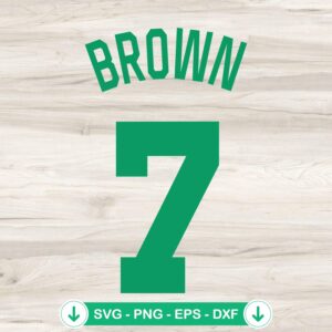 Brown 7 Celtics SVG file, Jaylen Brown cutting file for Cricut