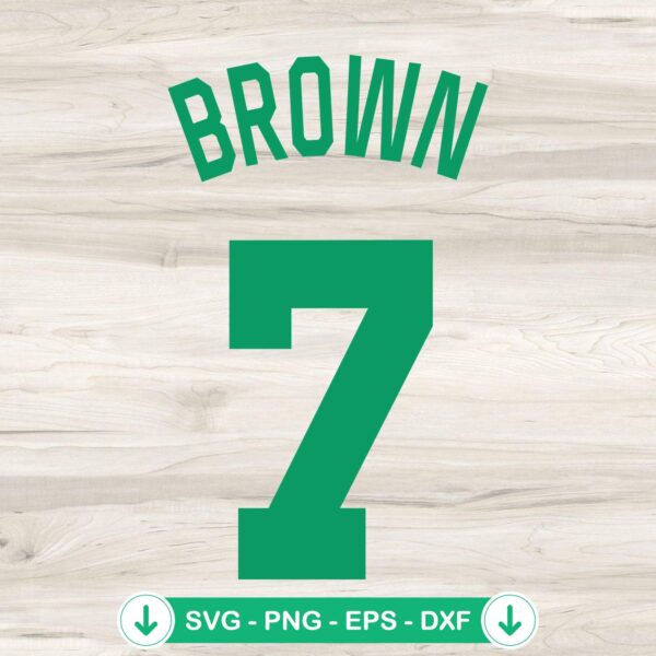 Brown 7 Celtics SVG file, Jaylen Brown cutting file for Cricut