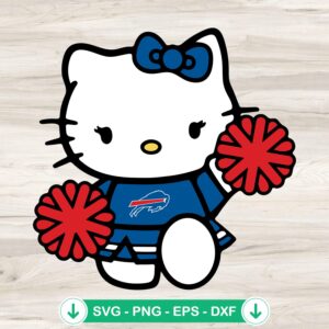 Buffalo Bills Hello Kitty Cheerleader SVG file for cricut