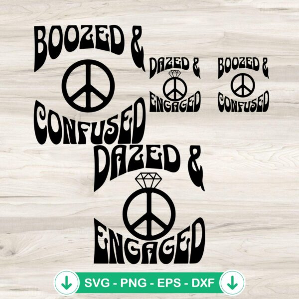 Bachelorette Party SVG Bundle, Dazed and Engaged Cricut SVG cut file