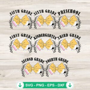 Back to school pencil bow SVG file for Cricut cutting machine