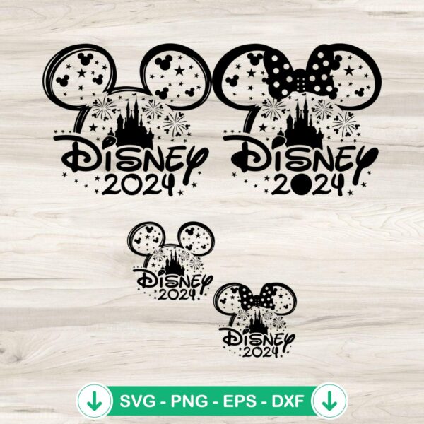 Disney Castle Family Trip 2024 svg file for cutting machines