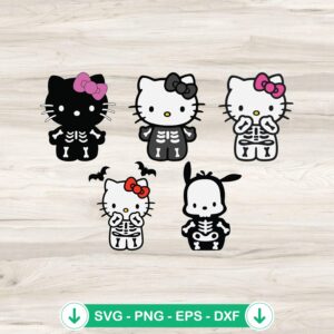 Hello Kitty Skeleton SVG file for Cricut, cutting file