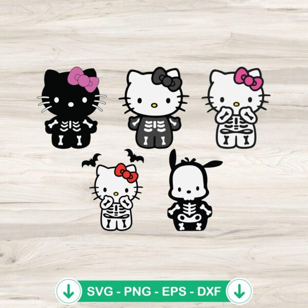 Hello Kitty Skeleton SVG file for Cricut, cutting file