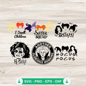 Hocus Pocus SVG bundle with Sanderson Sisters and quotes