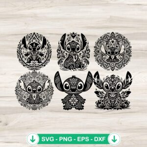 Stitch Mandala SVG file for Cricut cutting machine