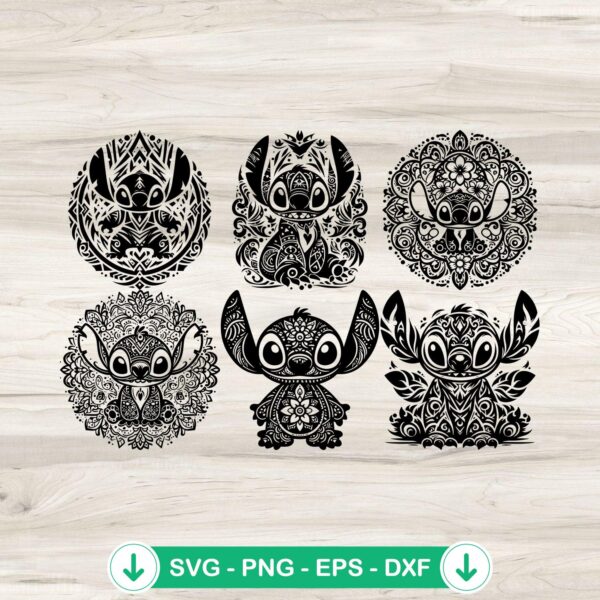 Stitch Mandala SVG file for Cricut cutting machine