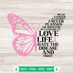 Butterfly Breast Cancer Awareness SVG file for cutting machines