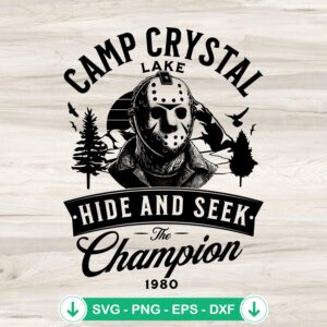 Camp Crystal Lake Champion 1980 SVG file for Cricut cutting machine