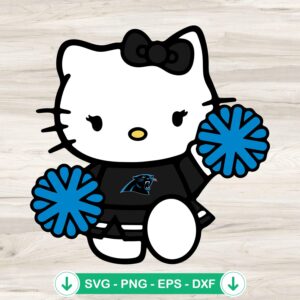 Carolina Panthers Hello Kitty Cheerleader SVG file for Cricut