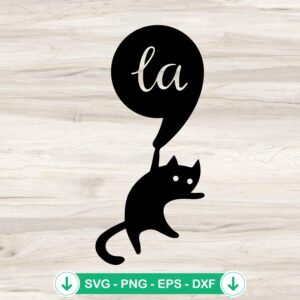 Cat Comma La SVG file for Cricut cutting machine