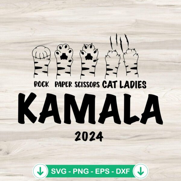 Cat Ladies For Kamala 2024 SVG file for cricut cutting machine