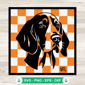Checkerboard Smokey SVG file for Tennessee Volunteers cutting file