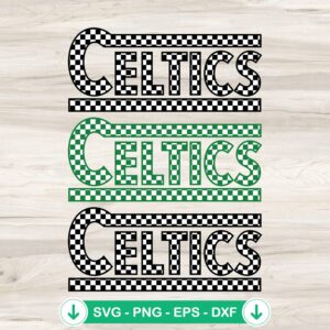 Checkered Celtics SVG file, cricut svg cut file of Boston Celtics