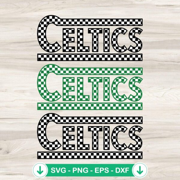 Checkered Celtics SVG file, cricut svg cut file of Boston Celtics