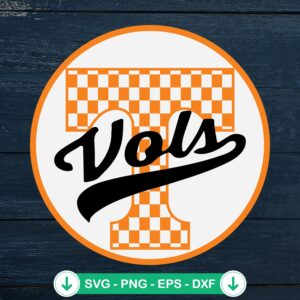 Checkered Orange Tennessee Volunteers svg file for Cricut and cutting machines