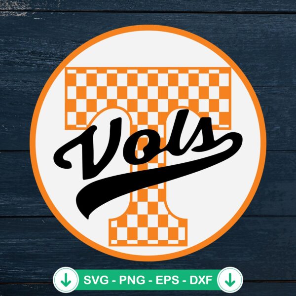 Checkered Orange Tennessee Volunteers svg file for Cricut and cutting machines