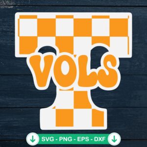 Checkered Tennessee Vols SVG file for Cricut cutting machine