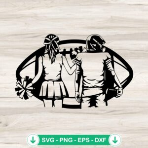 Cheerleader and Football Player SVG file for cutting machine