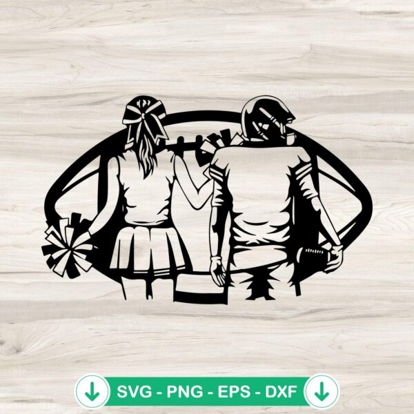 Cheerleader and Football Player SVG file for cutting machine