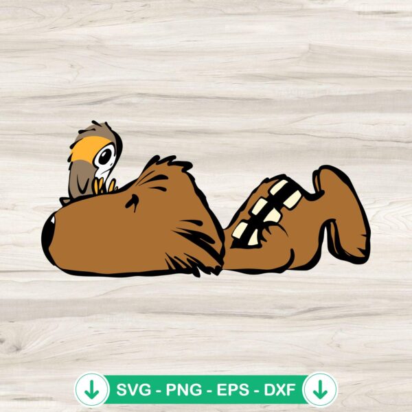 Chewbacca and Porg SVG file for Cricut cutting machine