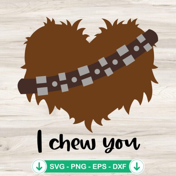 Chewbacca Heart SVG file for Cricut and cutting machines