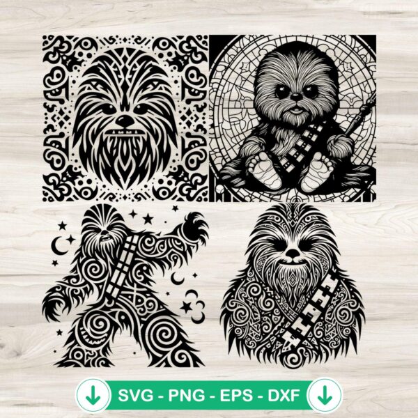 Chewbacca Mandala SVG file for cutting, Cricut SVG cut file
