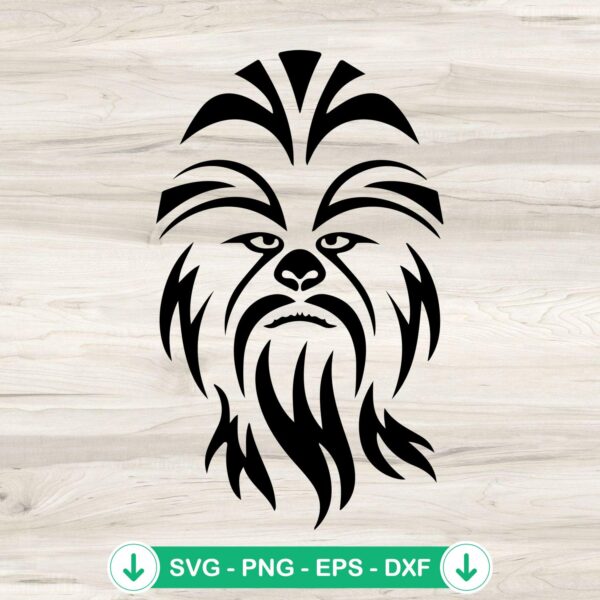 Chewbacca silhouettes svg file for Cricut cutting machine