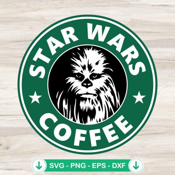 Chewbacca Starbucks coffee svg file, cutting file for Cricut