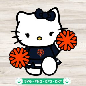 Chicago Bears Hello Kitty Cheerleader SVG file for cutting machines
