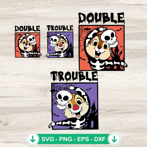 Chip N Dale Halloween SVG file for Cricut, Skeleton cut file
