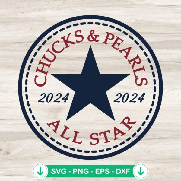 Chucks And Pearls SVG file for Cricut cutting machine