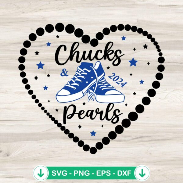 Chucks And Pearls 2024 svg file for Cricut and Silhouette