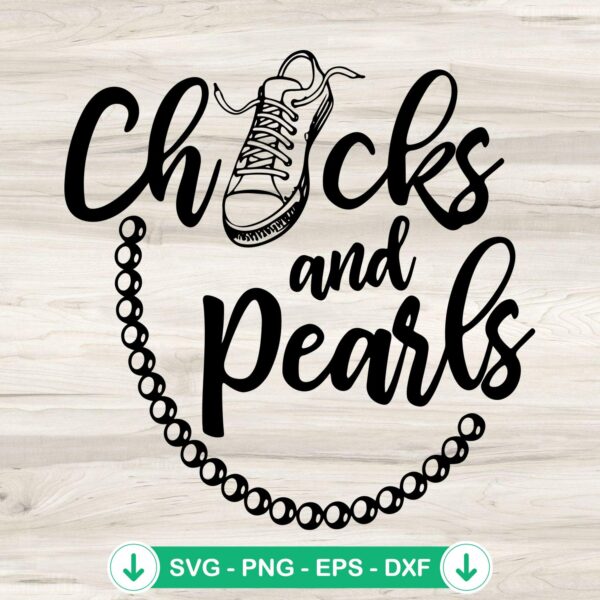 Chucks And Pearls SVG file for Cricut cutting machine