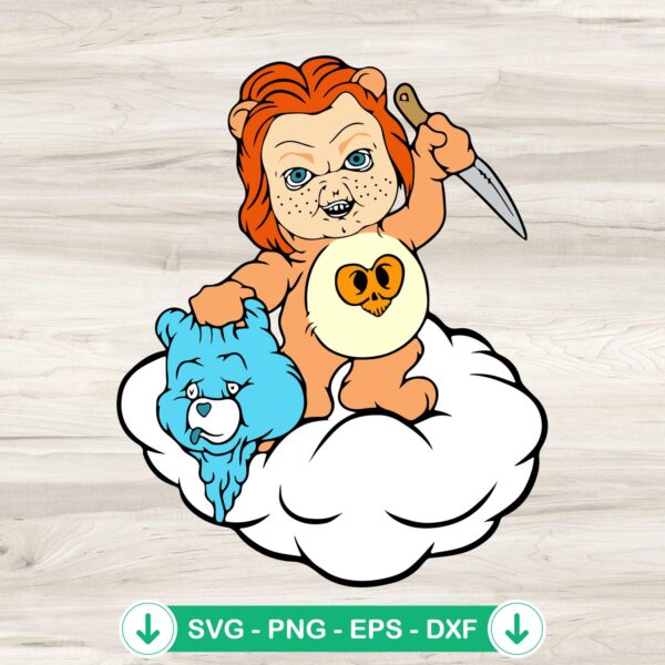 Chucky Care Bear Horror SVG file for Cricut cutting machine