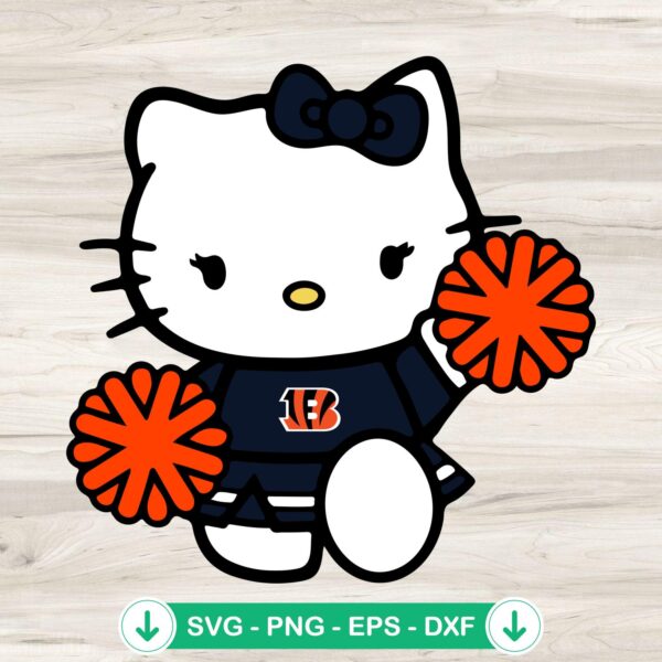 Cincinnati Bengals Hello Kitty Cheerleader SVG file for cricut