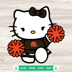 Cleveland Browns Hello Kitty Cheerleader SVG file for cutting machine