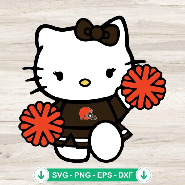 Cleveland Browns Hello Kitty Cheerleader SVG file for cutting machine