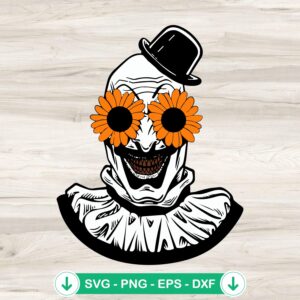 Clown With Flower SVG file for Halloween cutting machines