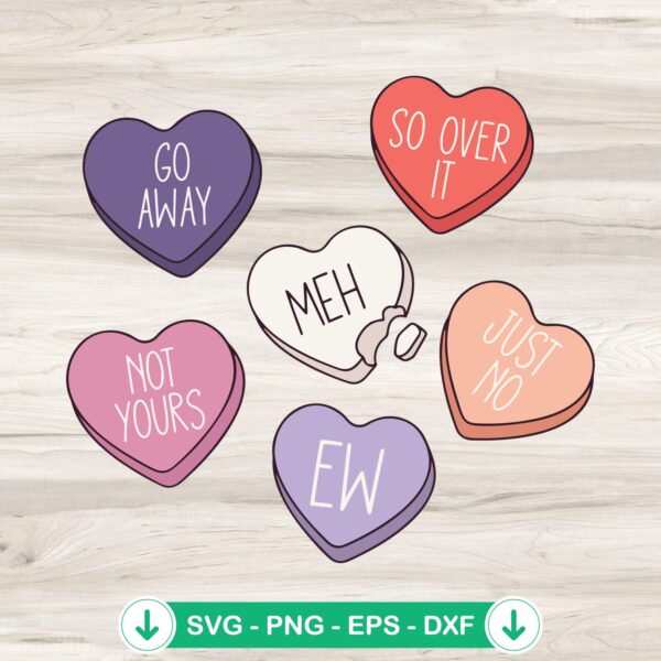 Conversation Hearts SVG file for Cricut or cutting machine