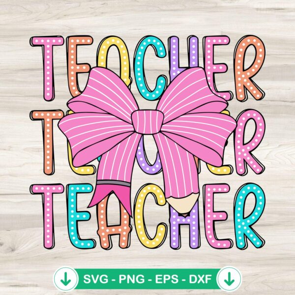 Coquette Teacher SVG file for Cricut and cutting machines