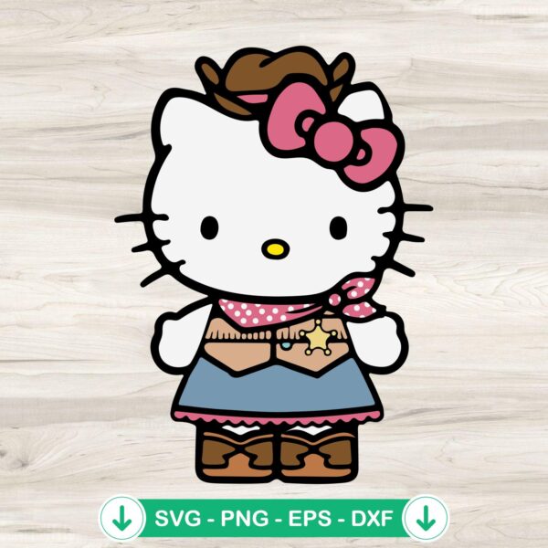 Cowgirl Hello Kitty SVG file for cutting machine projects