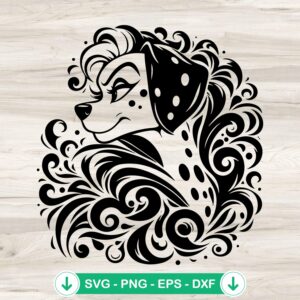 Cruella de Vil 101 Dalmatians SVG file, cutting file