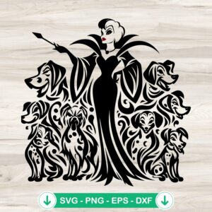 Cruella de Vil Mandala SVG file for cutting machines