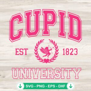Cupid Est 1823 University SVG file for Cricut cutting
